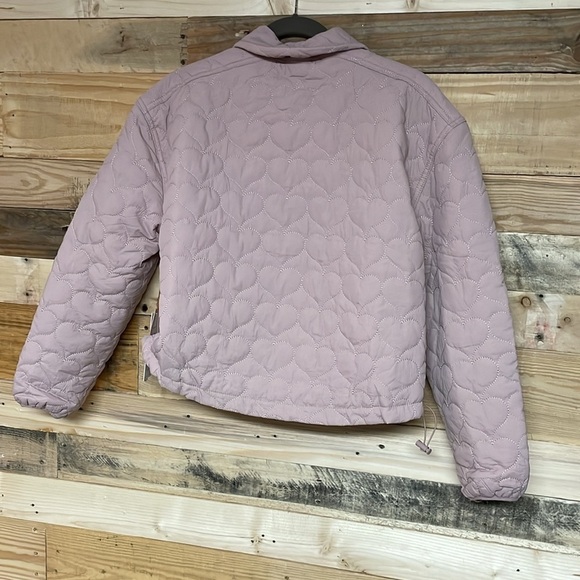 Love Tree size S and Large pink hearted quilted ultra packable jacket with bag - Picture 10 of 11